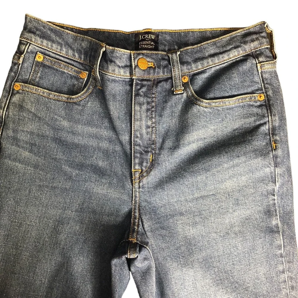 J. Crew Jeans Womens 28 Essential Straight Leg Medium‎ Wash Classic Denim